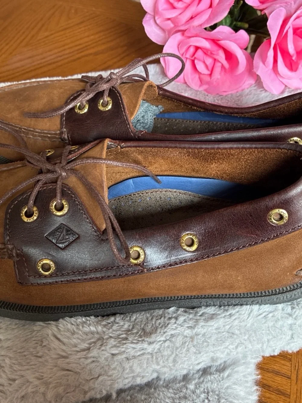 Men's Casual Brown Two-Tone Moc Toe Boat Shoes